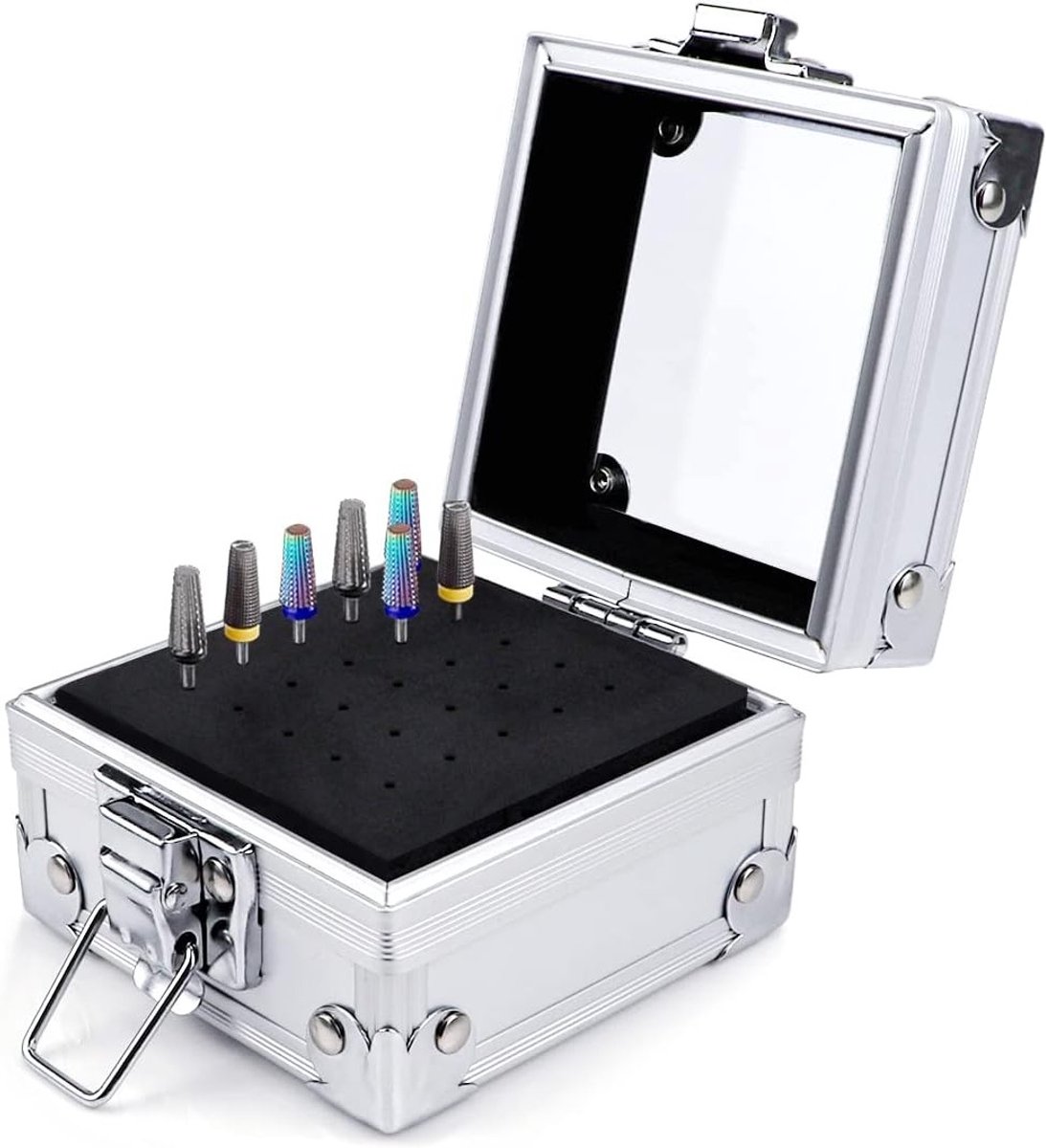 Nail Drill Houder met 25 Gaten voor Nagelsalon, Organisator voor Manicure Tools en Opslagbox voor Nagelpolijstkoppen, Draagbaar en Duurzaam