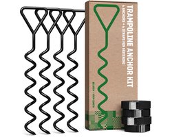 GardenGloss® Bodemanker Trampoline Set (4 Stuks) – 40 cm Robuuste Grondankers voor Trampolines – Indraaiankers voor Veilige Bevestiging in de Grond