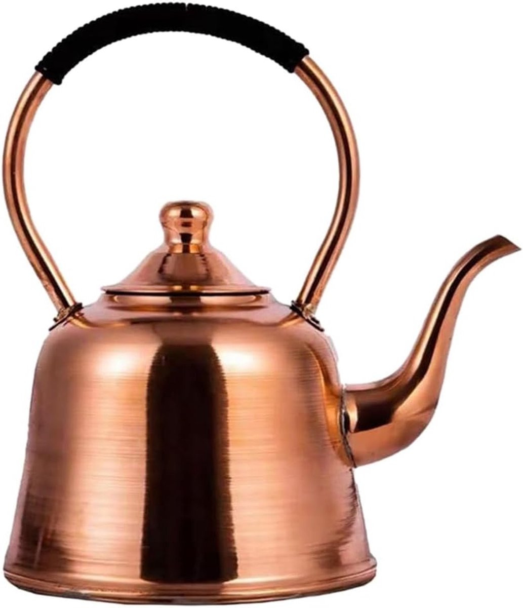 Koperen Waterkoker - Theepot Fornuis - Thee Zetten - Snelle Warmtegeleiding - 2 Liter Capaciteit