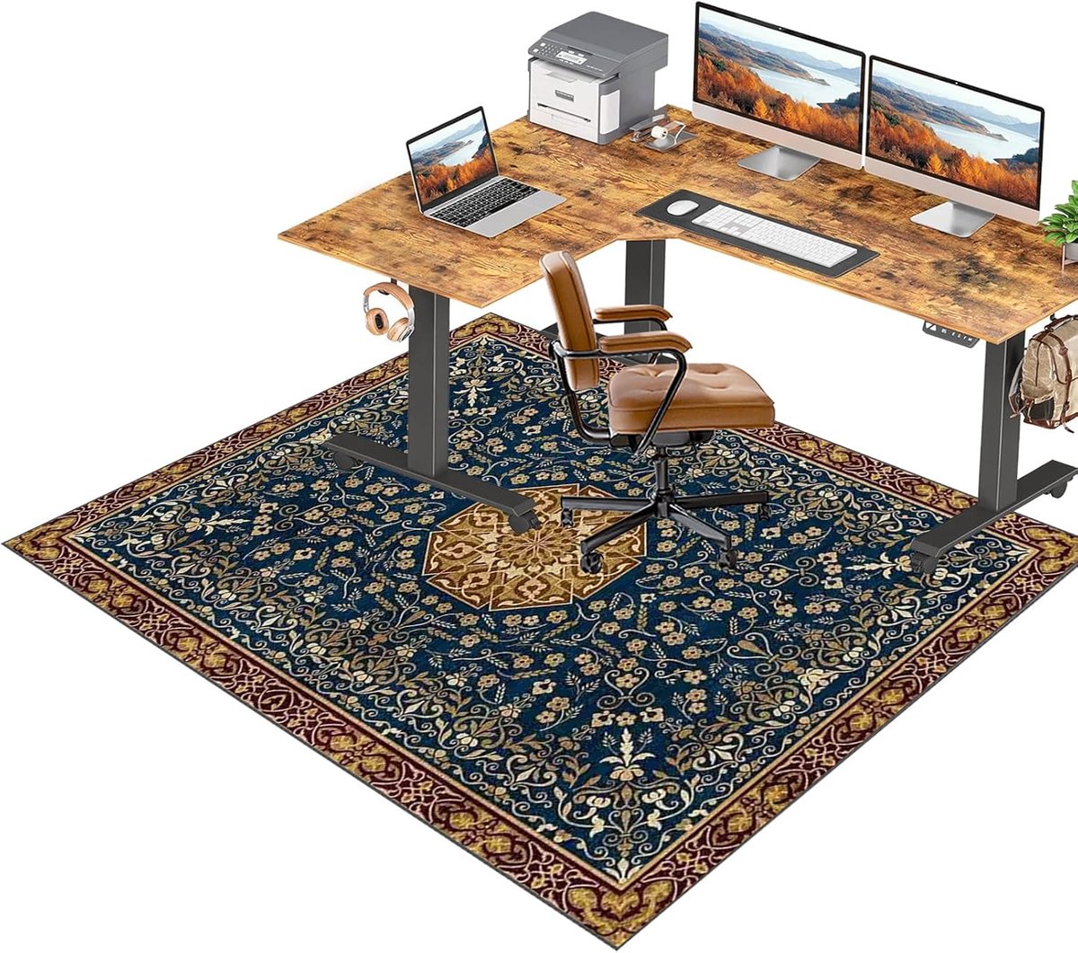 Stoelmat Vloerbescherming - Bureau Tapijt - Beschermt Parket - Antislip TPR Katoen - 90 x