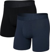 SAXX Heren Boxershort DropTemp® - Koeltechnologie Onderbroek - Boxer Vochtafvoerend - Katoen/Modal mix - DARK INK/ZWART - M