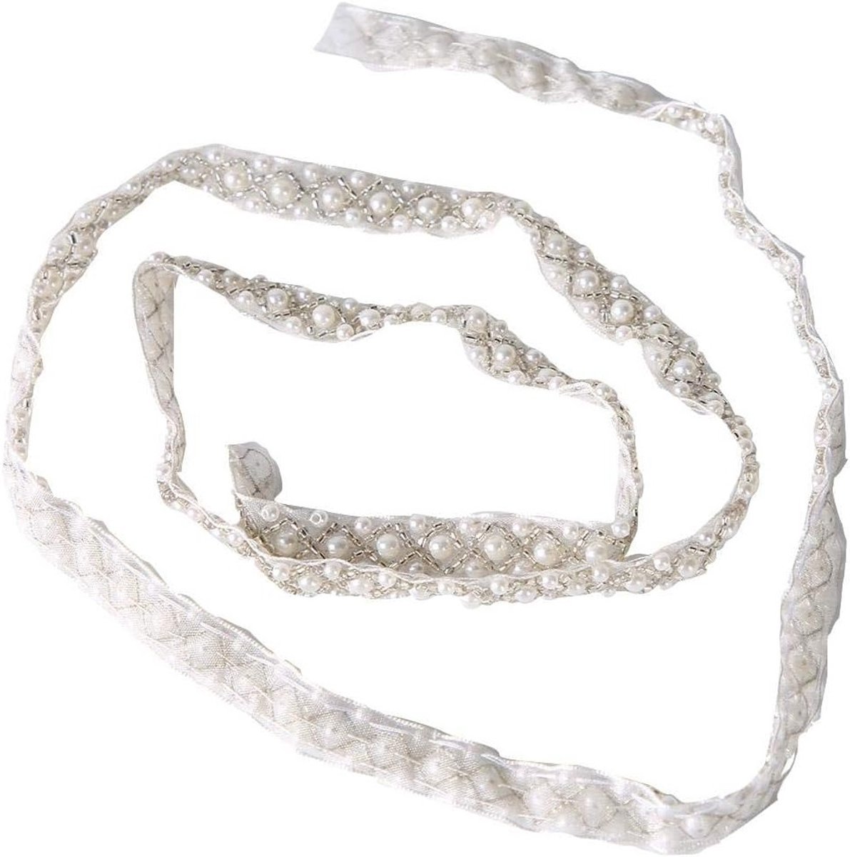 Lace Trim met Parels en Borduursels voor Bruidsjurken en DIY Handwerk – Perfect voor Sierbanden en Accessoires