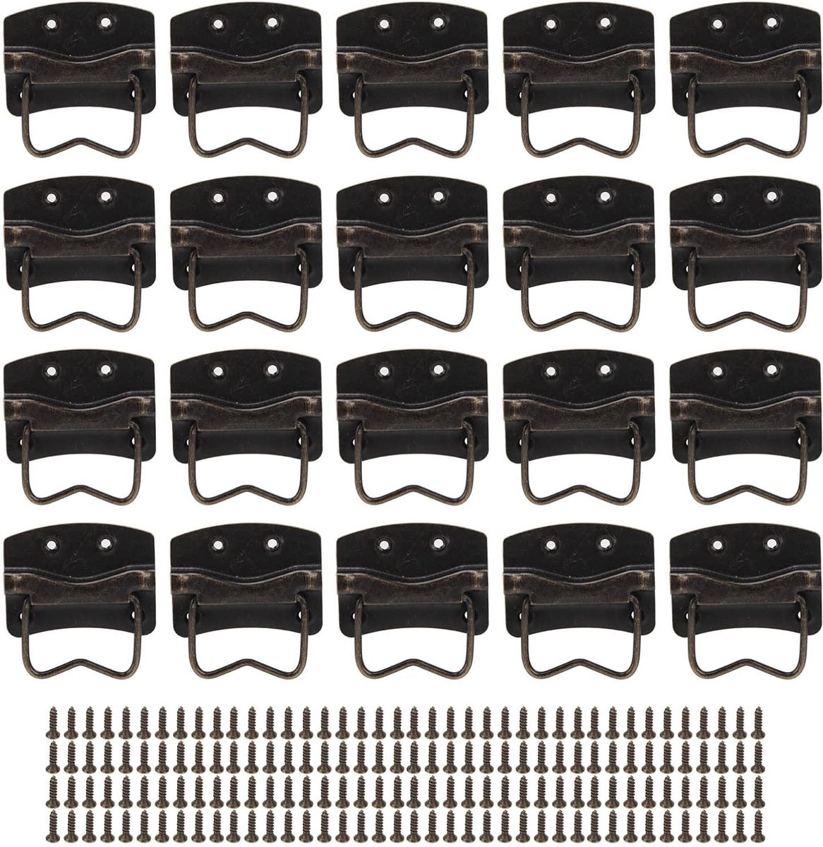 Antieke Houten Handgrepen voor Kisten en Lades - 20 Sets Duurzame Deurgrepen voor Toolbox en Meubelaccessoires