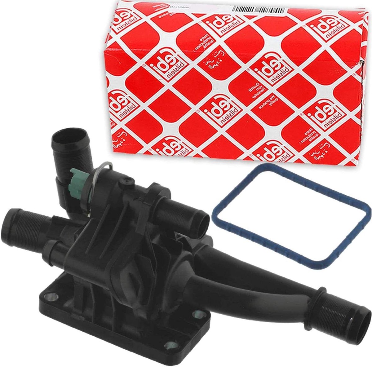 Thermostaat met behuizing - Koelvloeistofregelaar Motor - Motor Temperatuur Regelen - Compleet Geleverd Inclusief - 40.56 cm - Zwart