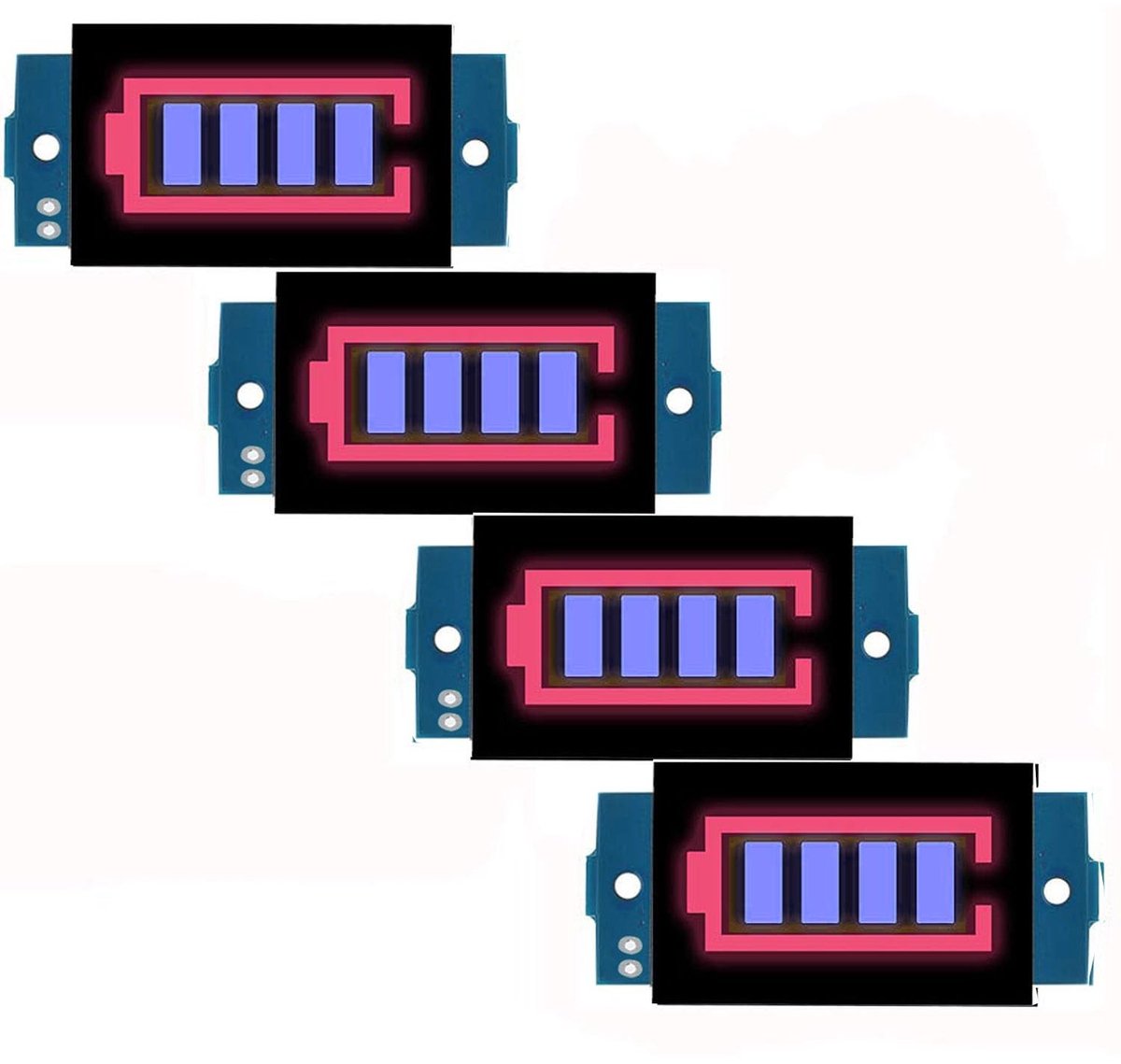 RUNCCI-YUN 4pcs Lithium Battery Capaciteit Indicator Module 11.1V - 12.6V LED Display voor DIY Projecten