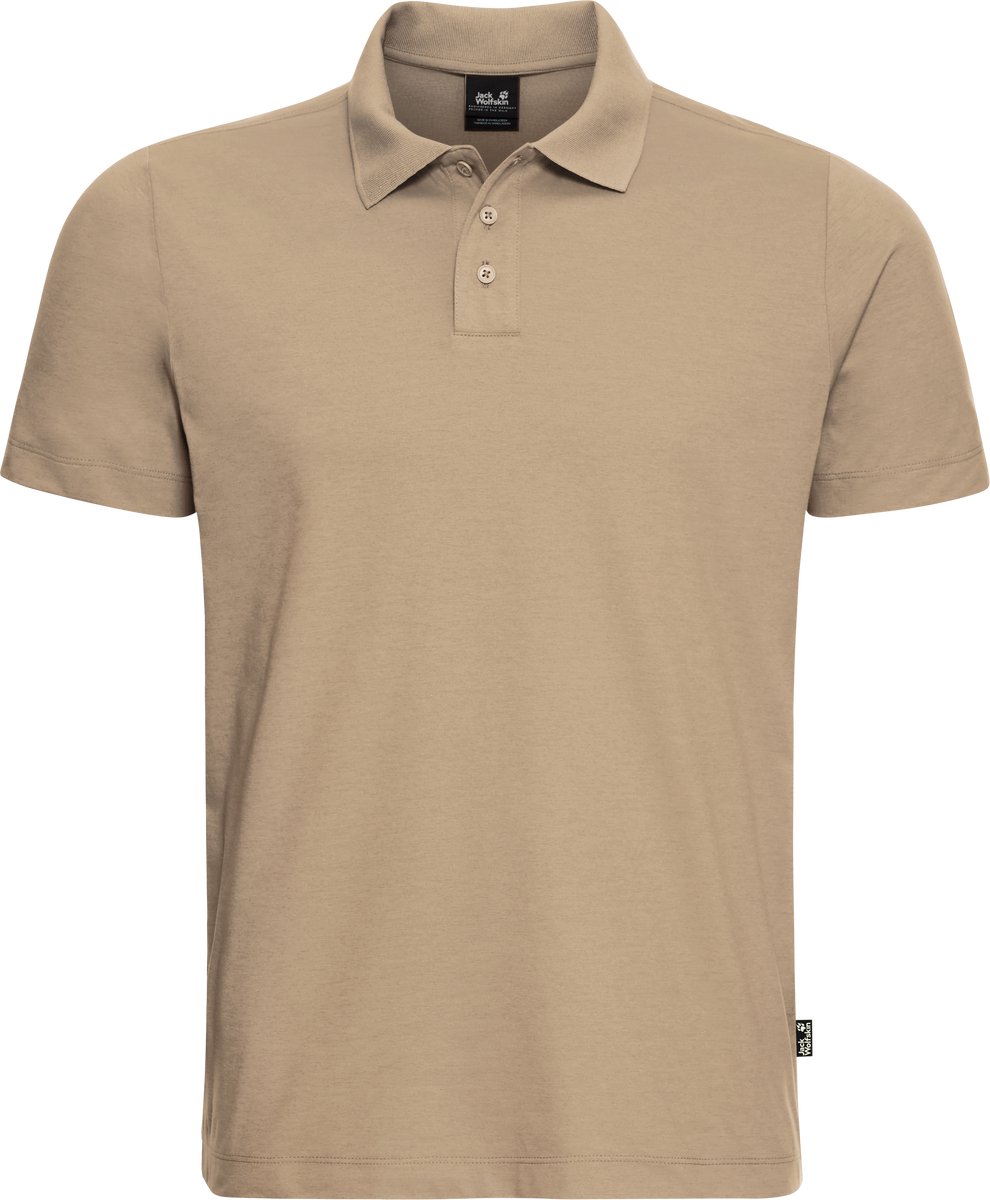 Jack Wolfskin Travel Polo Heren Heren Polo Hazel Wood Bruin