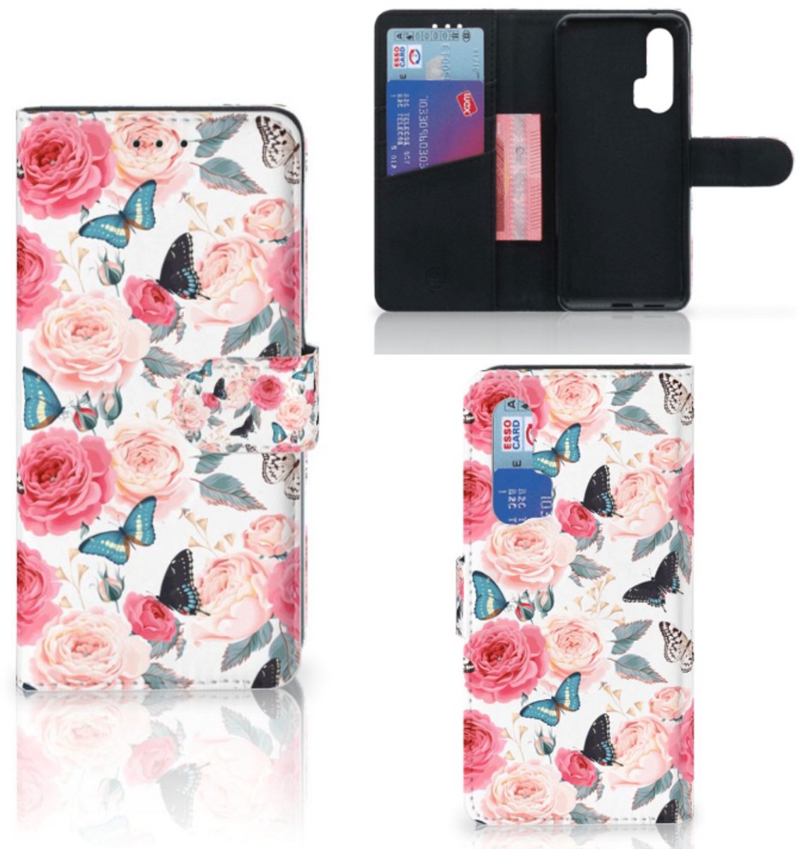 Honor 20 Pro Hoesje Butterfly Roses