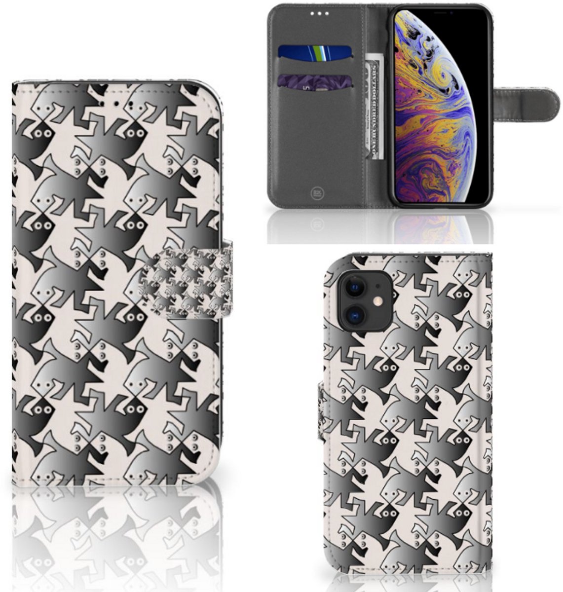 Apple iPhone 11 Telefoonhoesje met Pasjes Salamander Grey