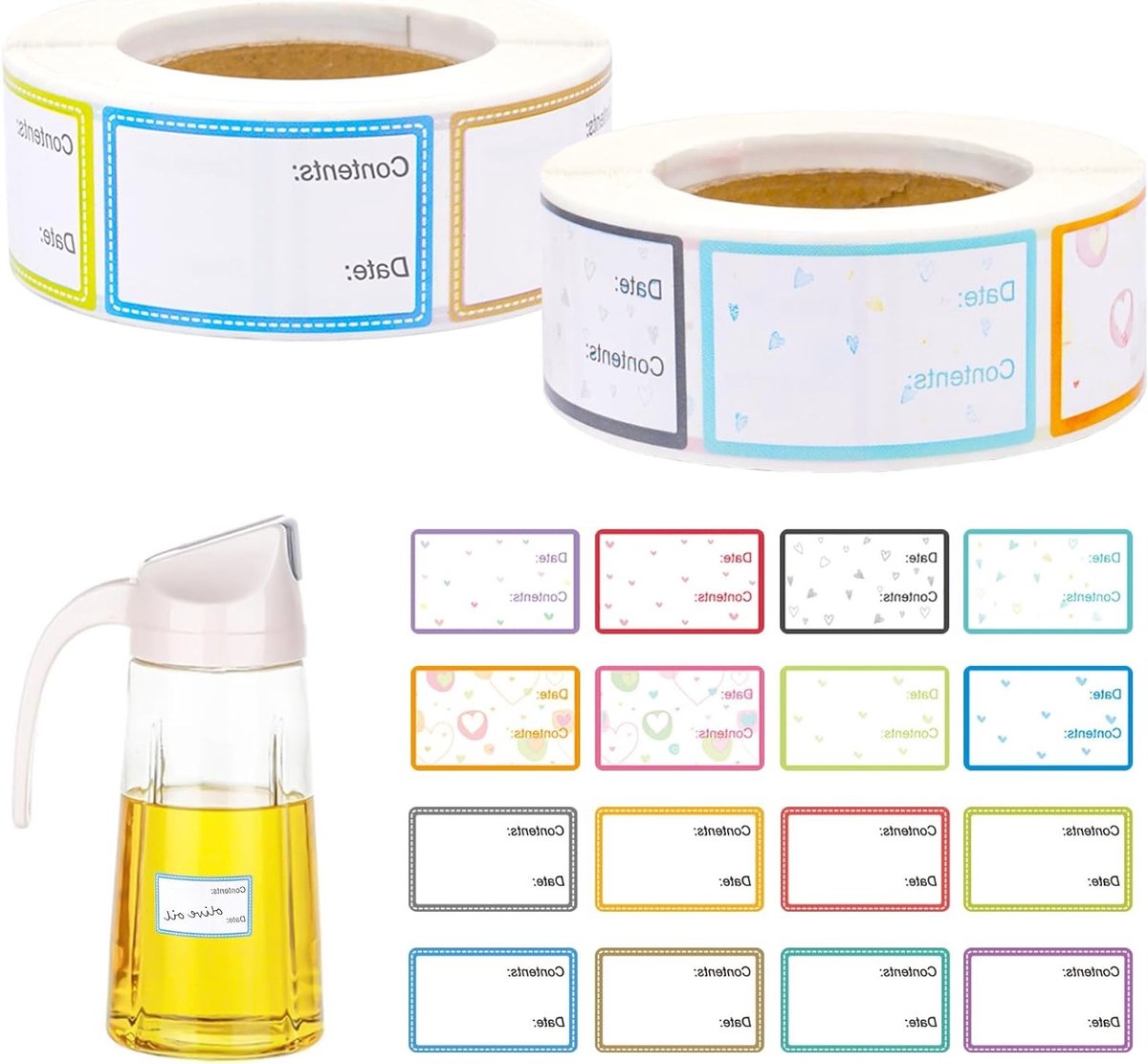 1000 Stuks Verwijderbare Diepvrieslabels voor Voedsel, Zelfklevende Stickers voor Keuken en Markten, Perfect voor Jam en Invriezen (25x40mm)