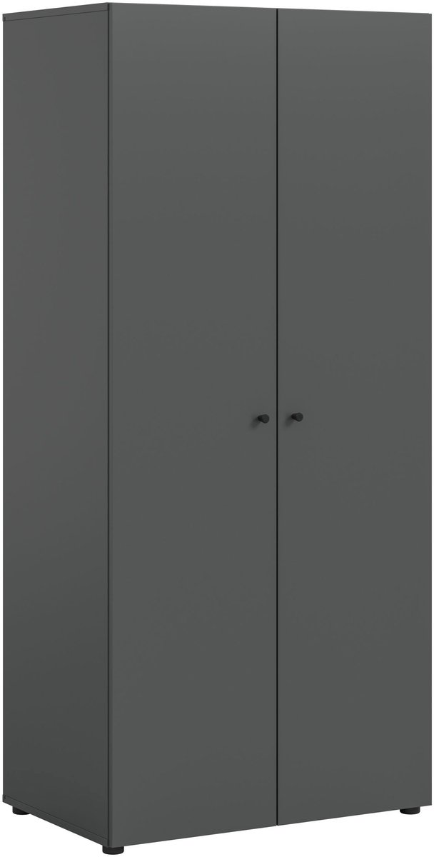 Furnilux Compacte Tweekleurenkast in Antraciet - Stijlvolle Garderobe voor Kleine Ruimtes - 80x176x51cm