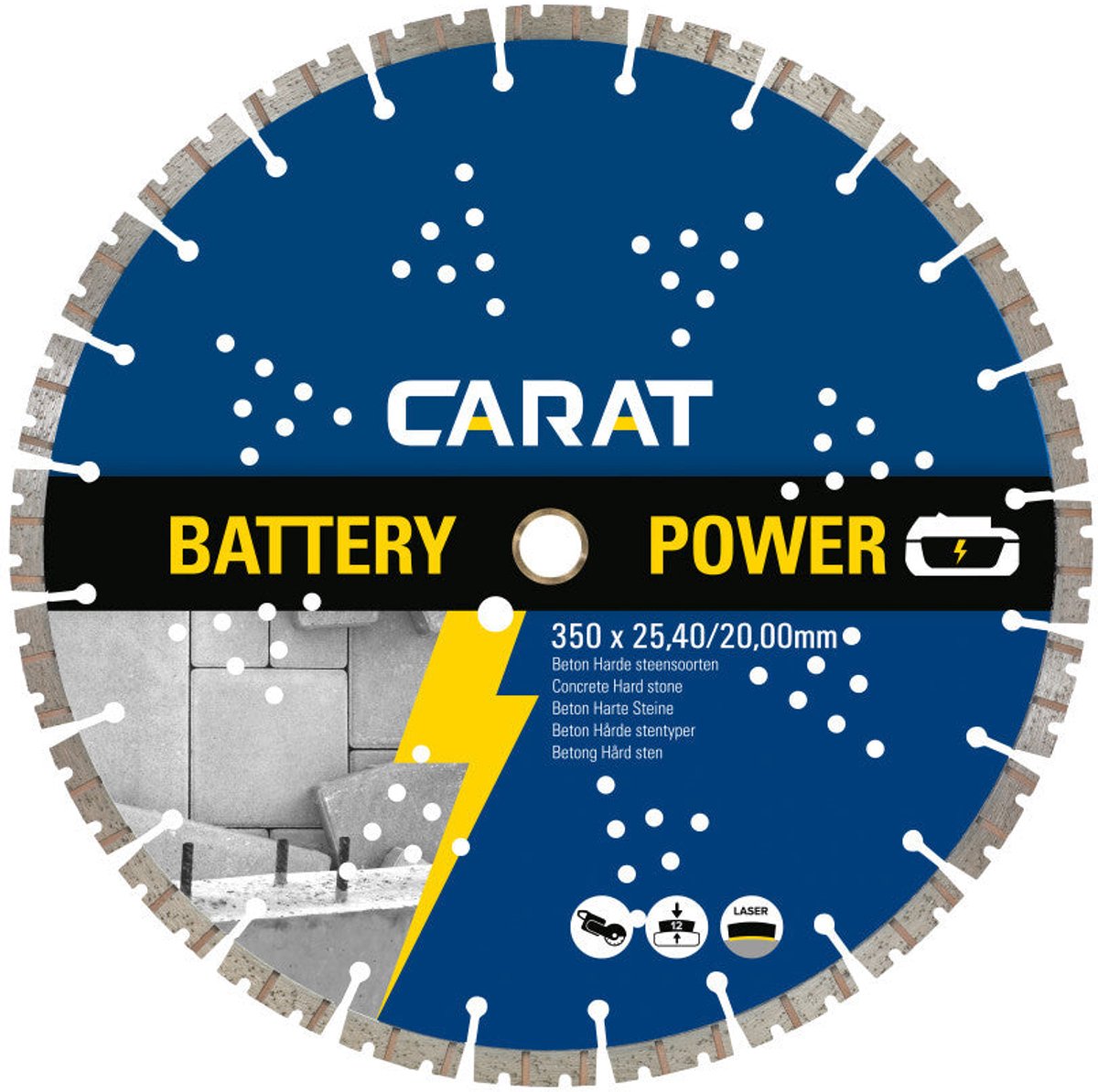 Carat Diamantzaag ø300x20mm Tegels/Natuursteen Battery Power - CBPT300200