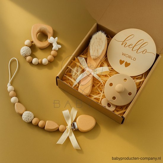 Kraamcadeau newborn – Hello World geschenkset - Tropisch turkoois — afbeelding 3