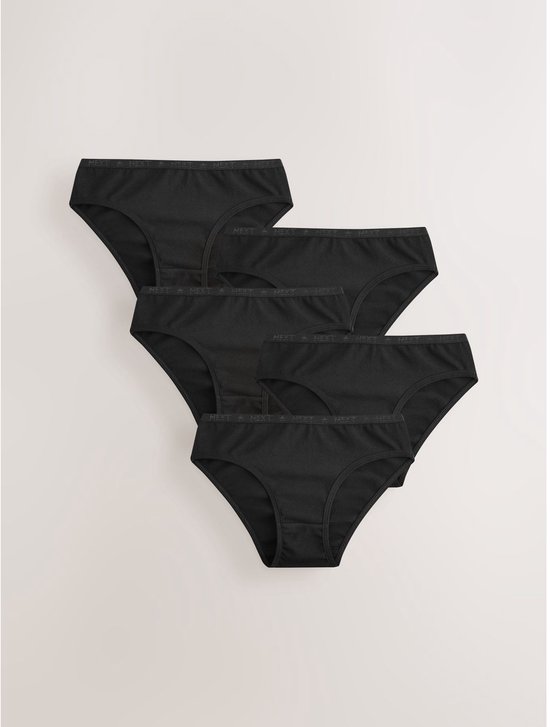 Zwarte bikinislips met een elastische tailleband met Next-logo.