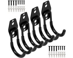 PiPaFox Garage J Haak 4-Pack - Zware Wandhouder voor Tuin- en Sportaccessoires