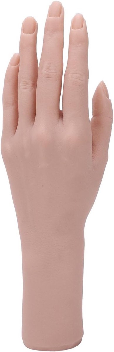 Flexibele Silicone Vrouwelijke Hand, Levensechte Mannequin Hand voor Nagelkunst en Sieradenpresentatie, Ideaal voor Oefening en Display (Rechter Hand)