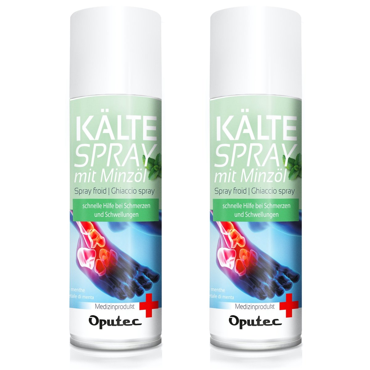 Oputec 2 x 400ml coldspray met mintolie – koelspray sportspray – medisch hulpmiddel – voor sportblessures