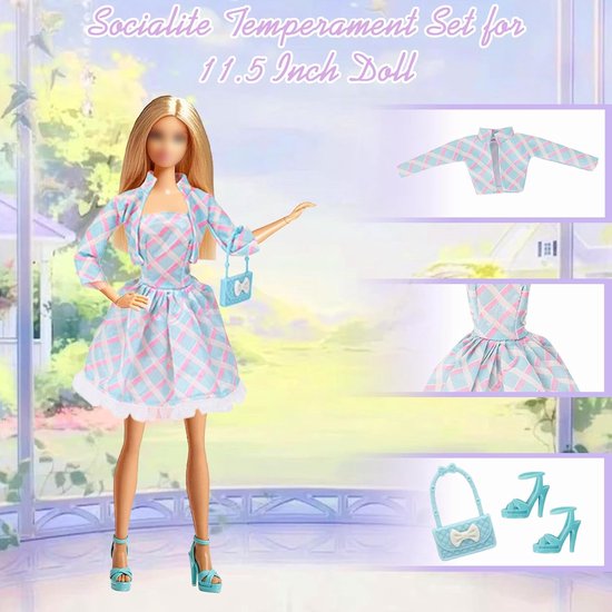 Poppenkledingset - Poppenjurken accessoires - Kinderen aankleden - 24 Delige Set - 30 cm - Meerkleurig — afbeelding 4