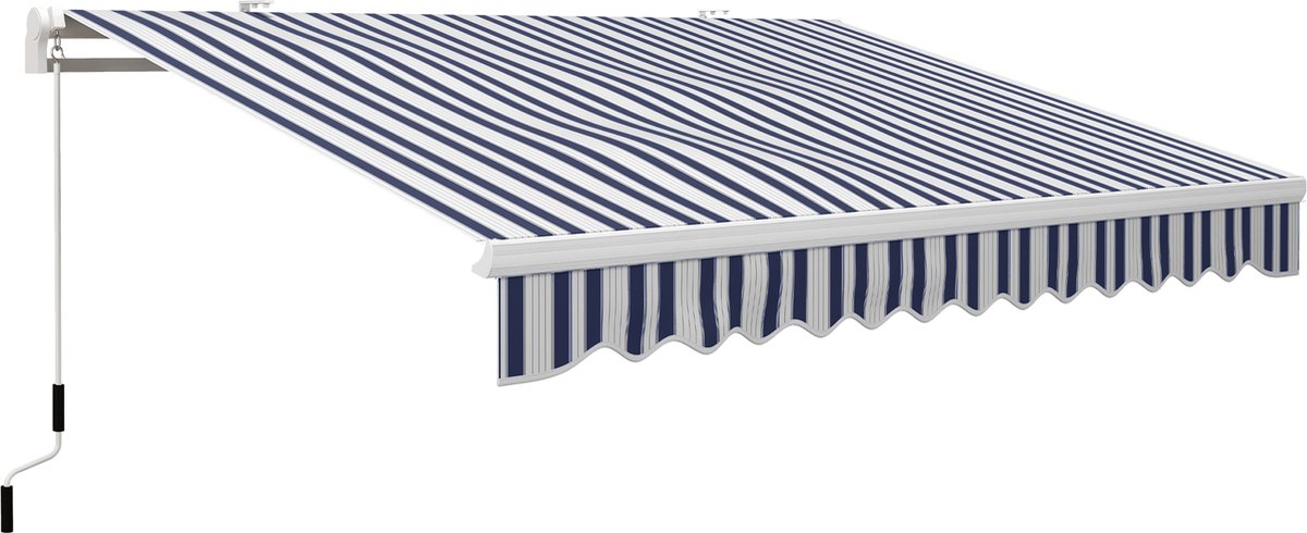 Outsunny luifel - met handslinger - polyester - blauw