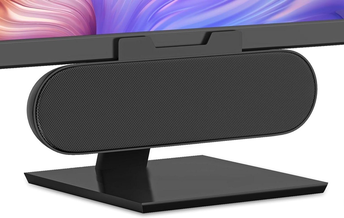 PC Speaker - Mini Soundbar - Desktop Audio - Clip-on Ontwerp - 24.4 cm - Zwart