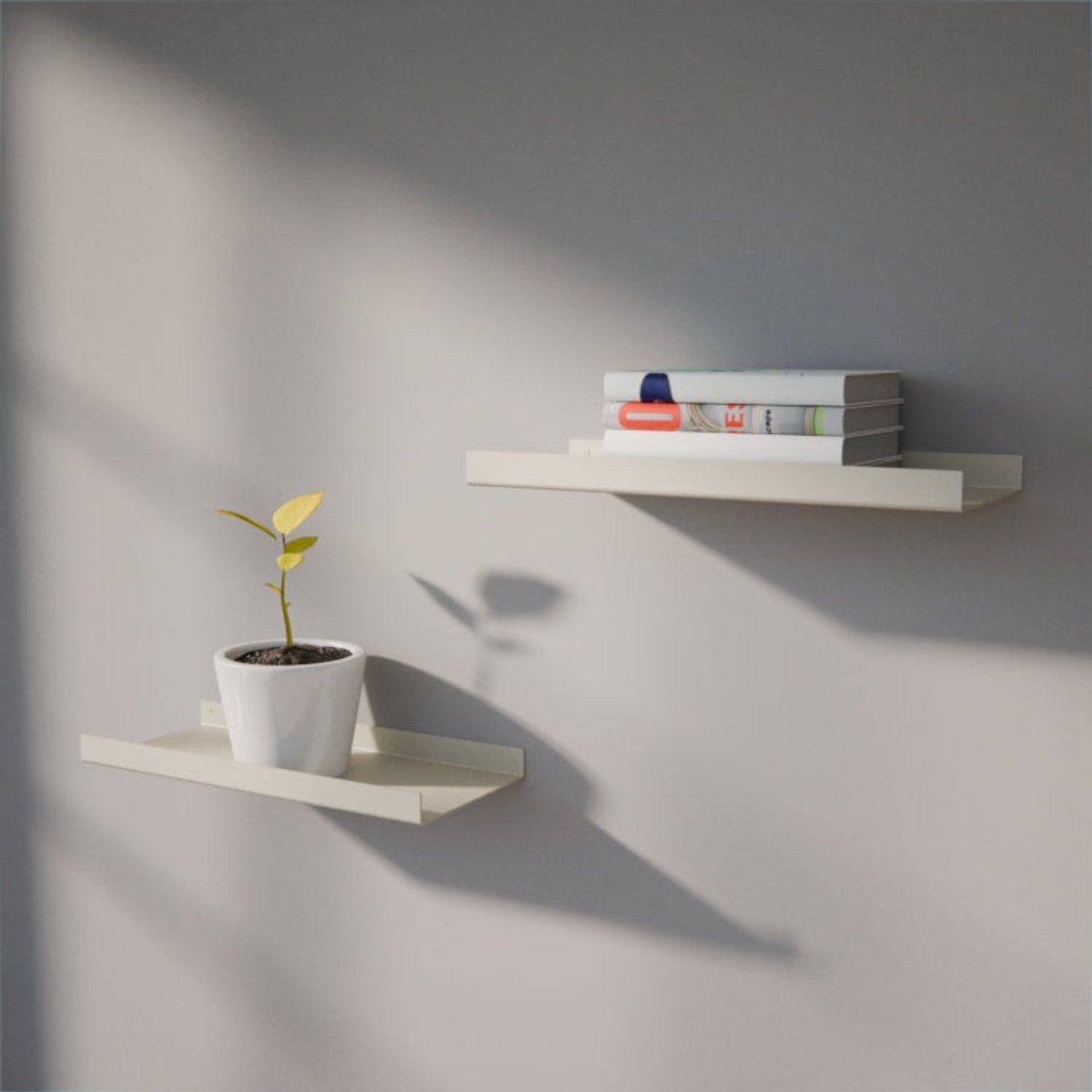 Metalen Wandplank Edge Kiezelgrijs 40 cm - Kunst van Staal