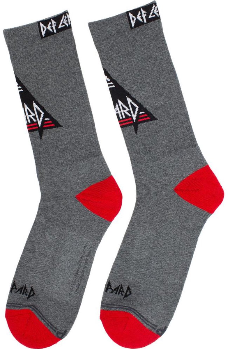 Def Leppard Logo Crew Socks Charcoal (One Size - EU 40-46)