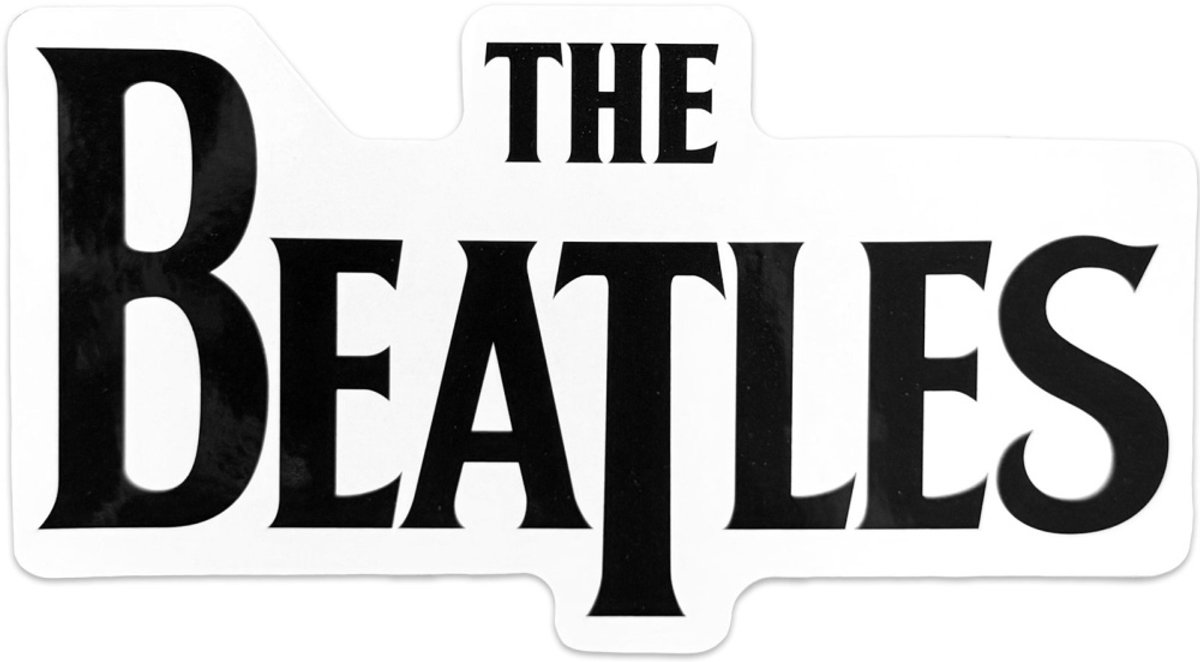 The Beatles - Drop T Logo Sticker - Zwart/Wit