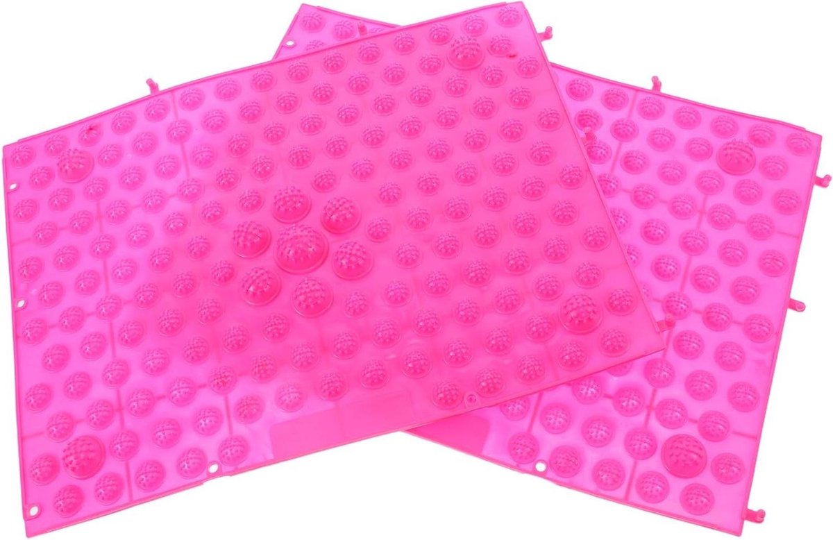Massage Voetmat - Acupressuur Pad - Ontspanning Stimuleren - Breder Massageoppervlak - 2 Stuks - Roze