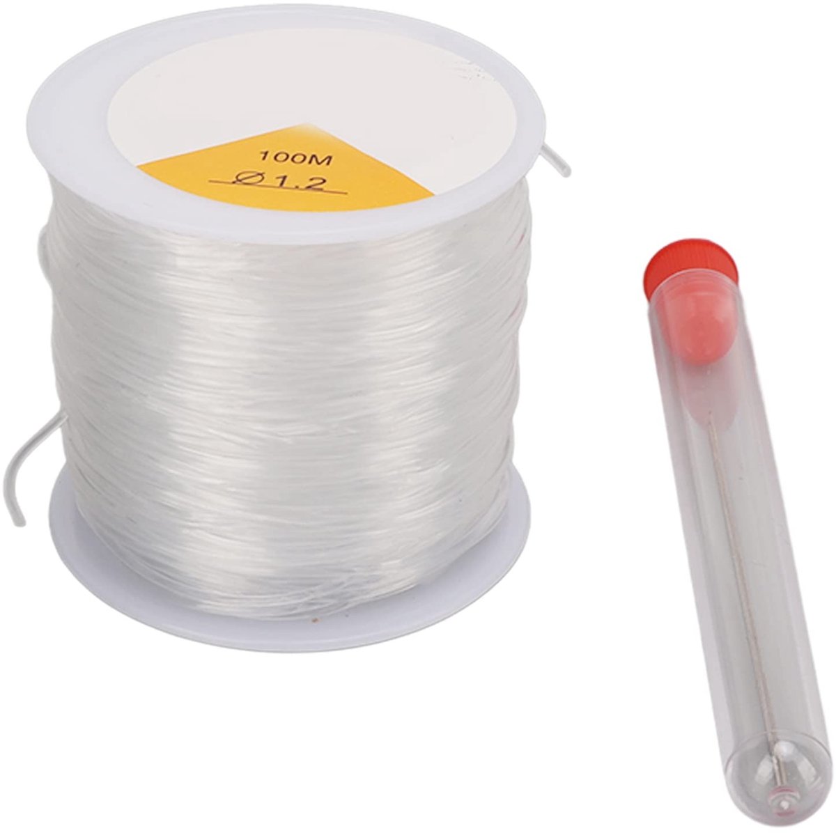 Dailygoods- Stretchkoord 1,2 mm - Kralennaald - Transparant Elastisch