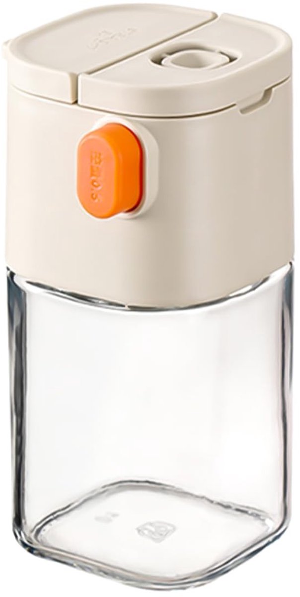 Dailygoods- Zoutstrooier 2-in-1 met portiecontrole - Glazen Zoutpot - Dubbele Schenkopties - 180 ml - Wit - Eenvoudig te vullen en schoon te maken - Kruidenpot