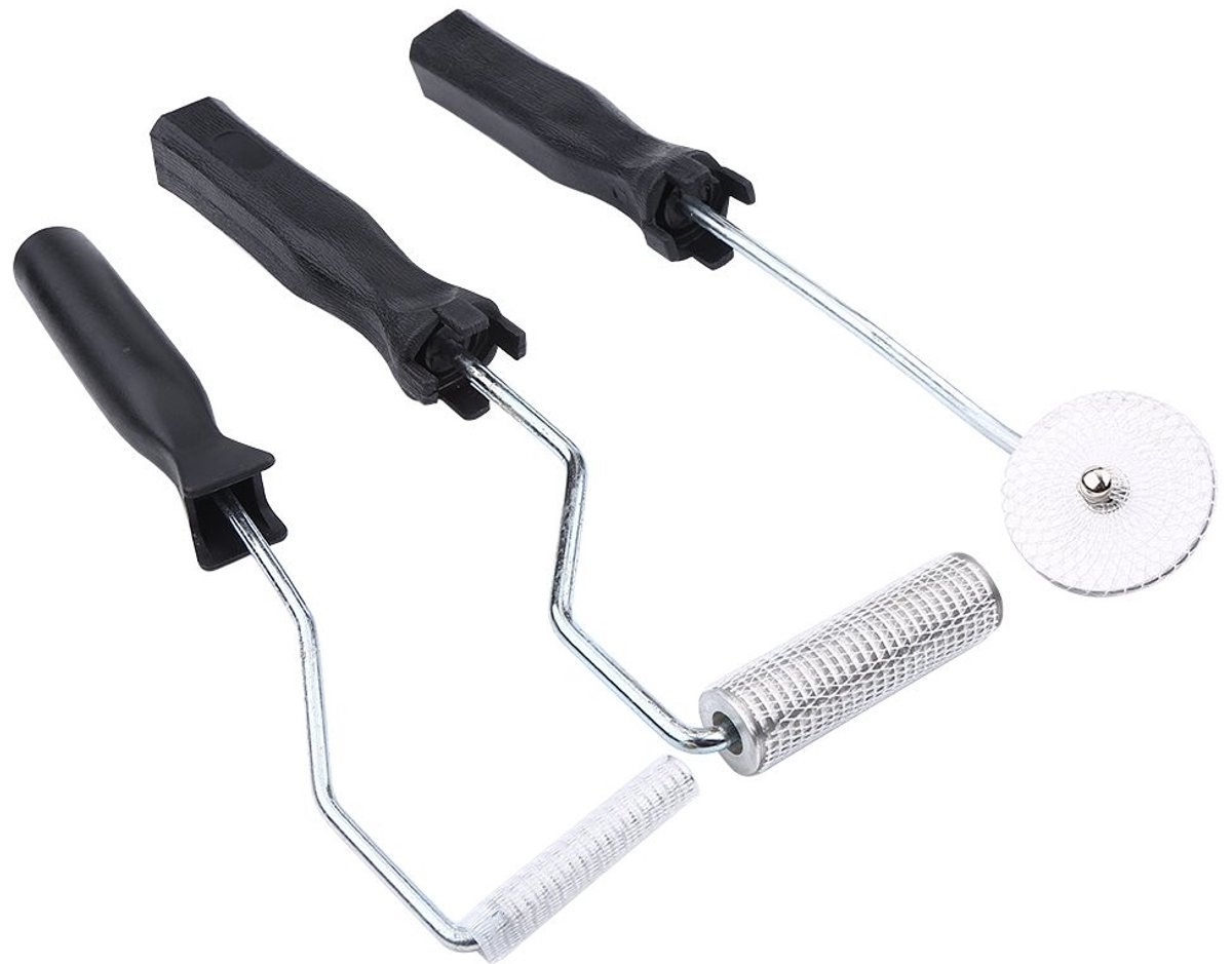 Dailygoods- Glasvezel Roller Set - 3 Stuks - Aluminium Gereedschap - Lamineren - Hoekrolgereedschap - Verbeterde Werkefficiëntie - 10x50mm/20x75mm