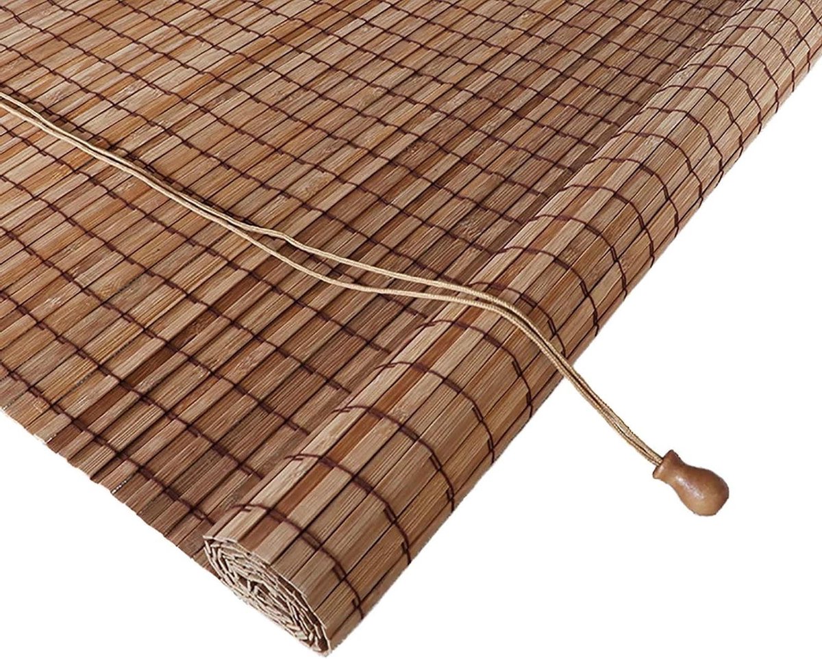 Bamboe Jaloezieën - Natuurlijk Gordijn - Privacy Buiten - Handmatig Lift - 50x130cm - Geko