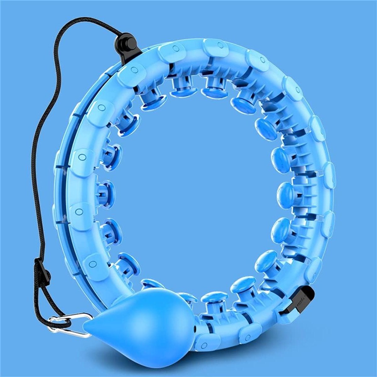 Verstelbare Hoepel - Fitness Cirkel - Buik Oefening - 2-in-1 Ontwerp - 15 Knopen - Blauw