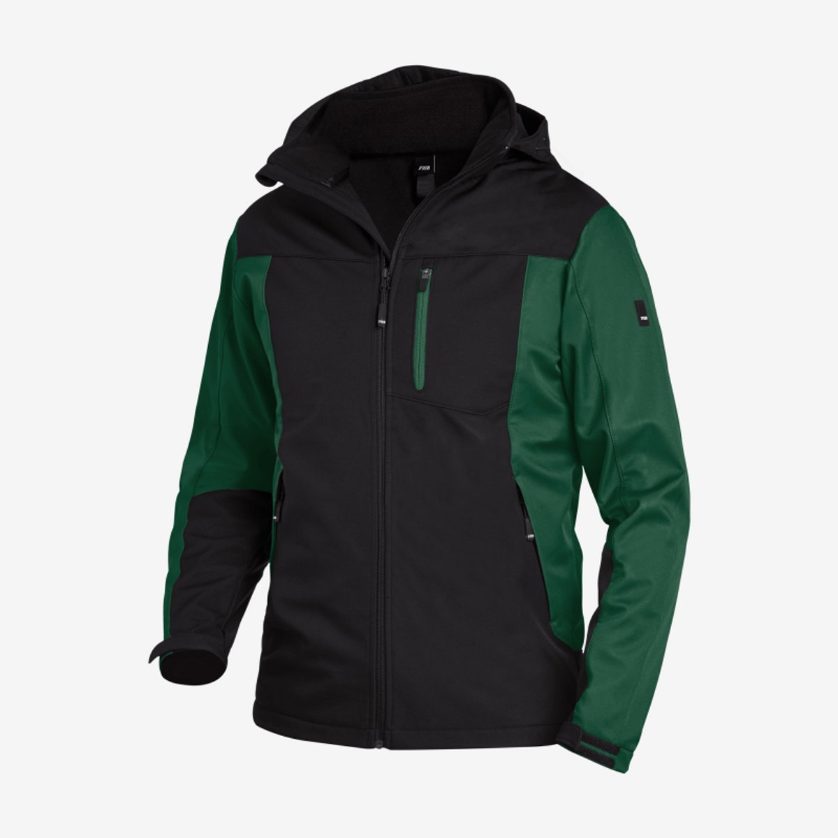 FHB JANNIK Softshelljack 79105 - Groen-Zwart - L