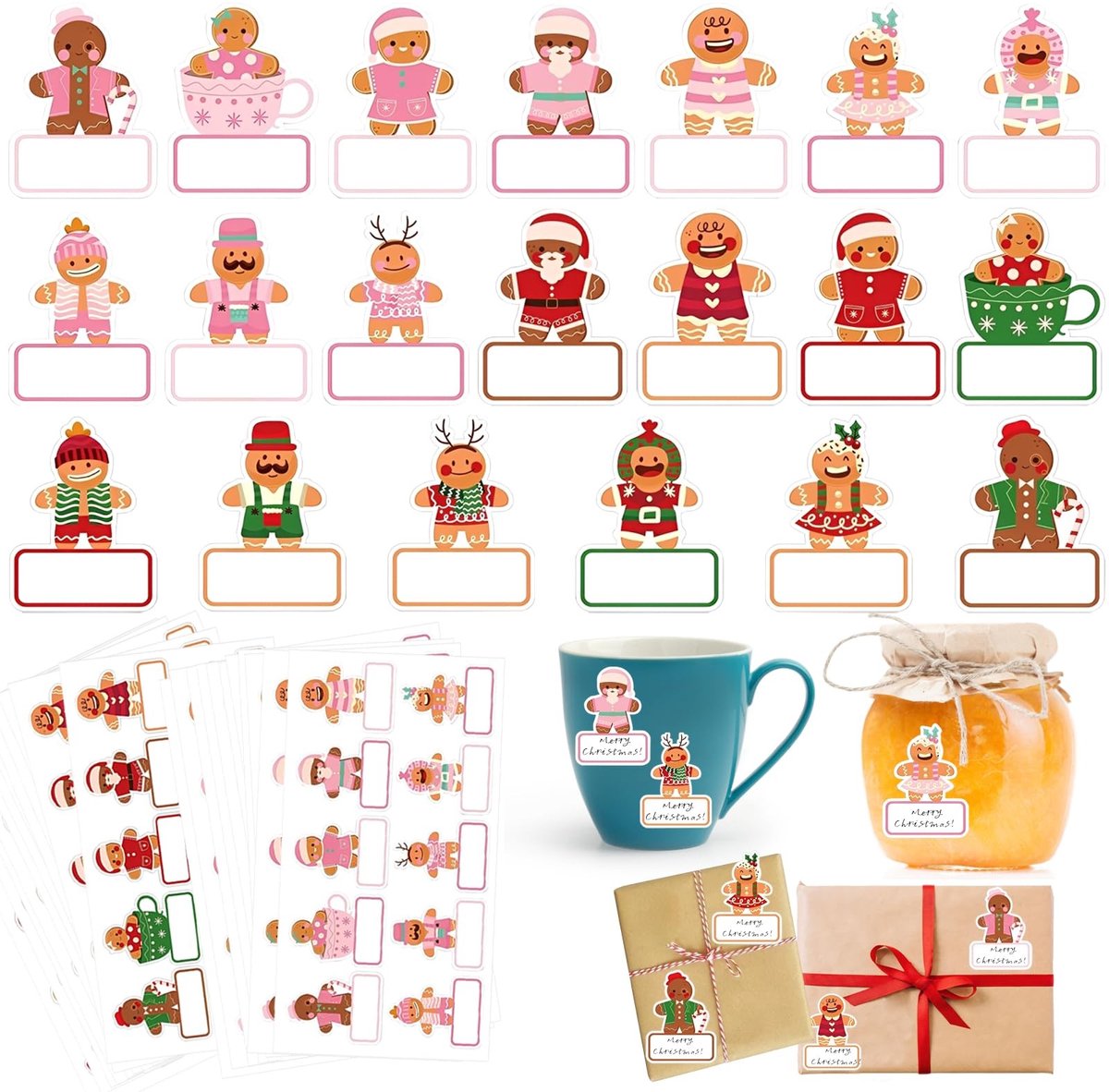 Dailygoods- Notitieblaadjes 240 stuks - Zelfklevende Kerstnotities - Cadeauetiketten - Kerststickers - Mini-notities - Sterke hechting