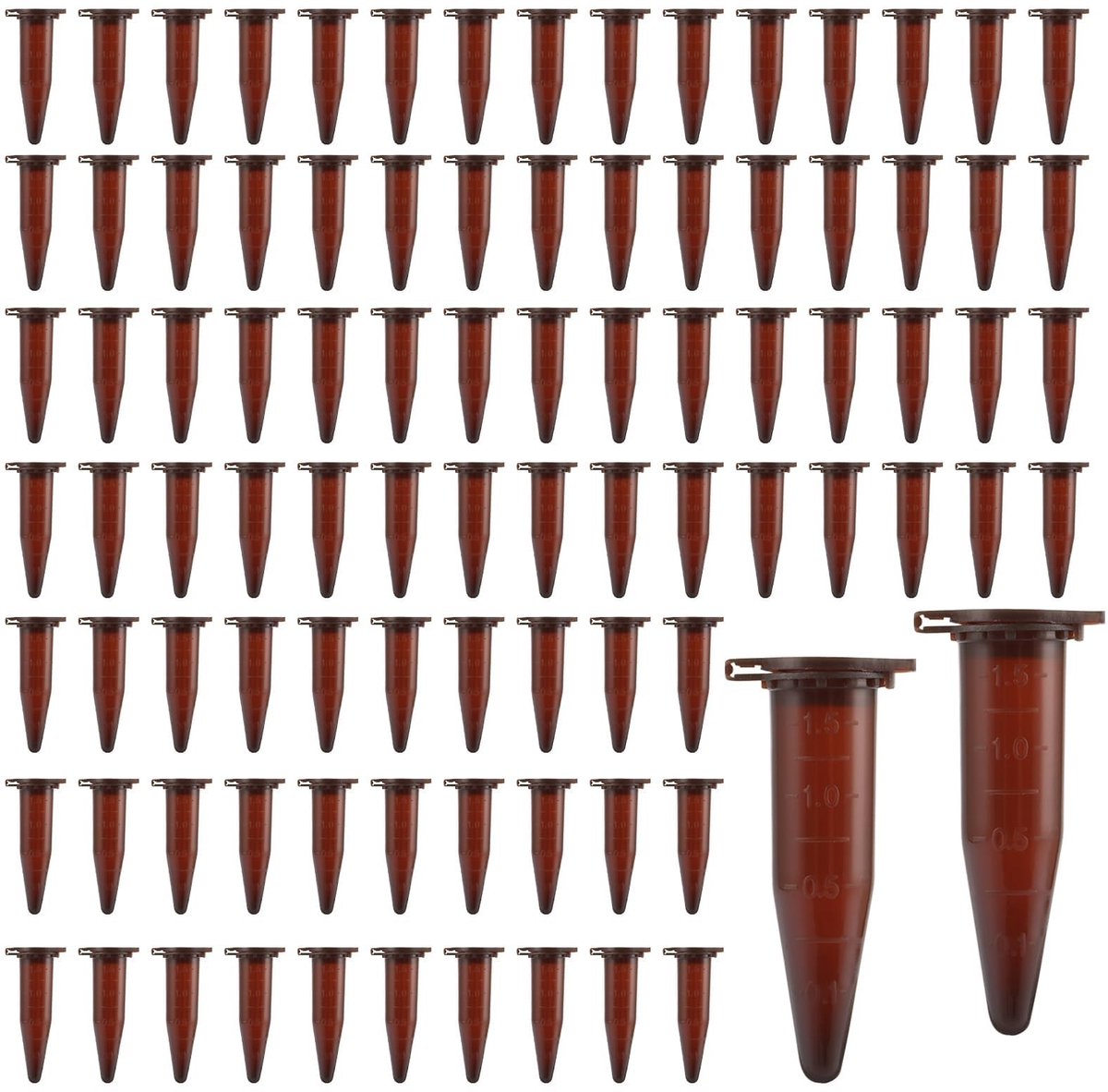 Dailygoods- Centrifugebuisjes 1,5 ml - Doorzichtige Microcentrifugebuizen - Kliksluiting - Conische Bodem - Hoogwaardig Kunststof - Veiligheidshelm - Reactievaten