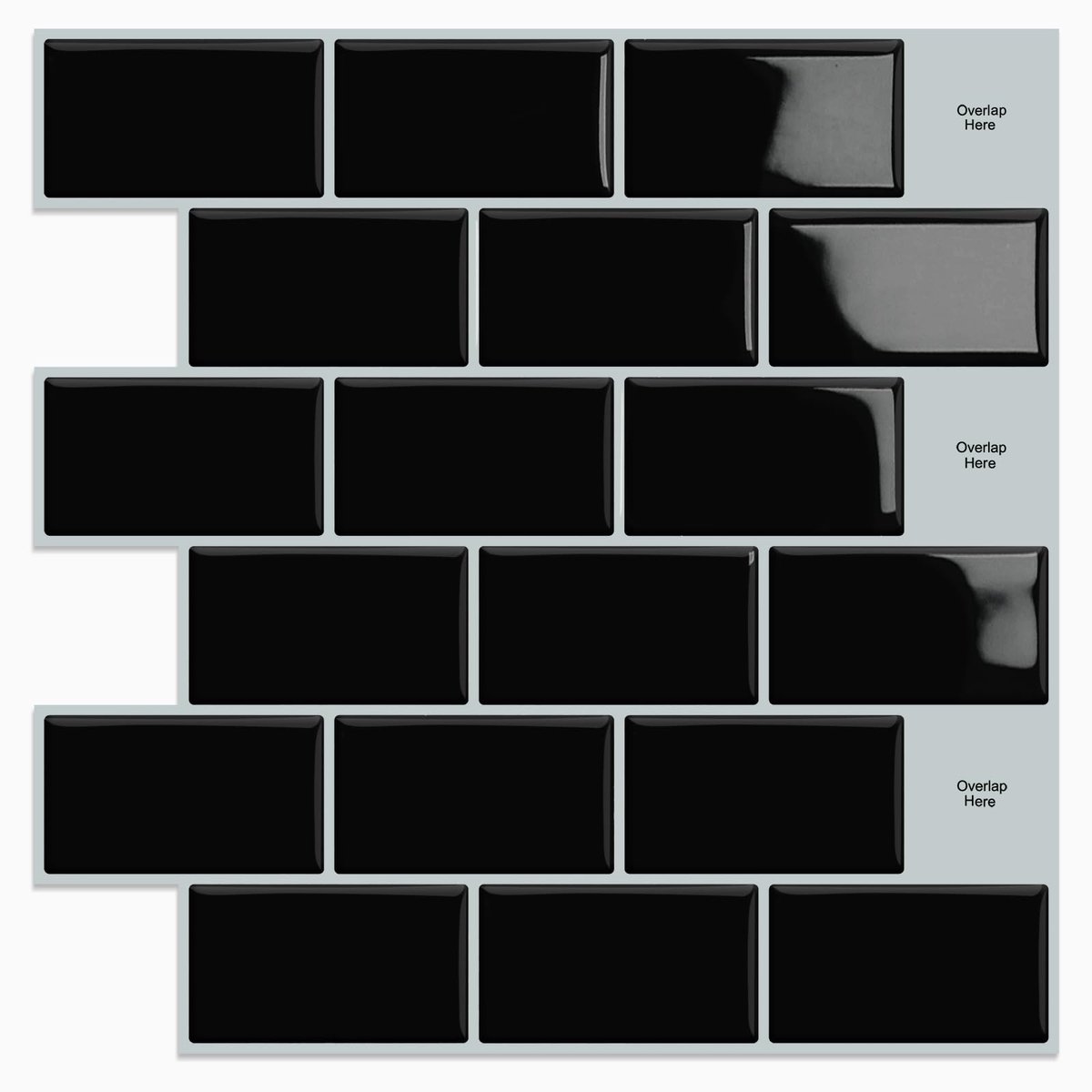 Dailygoods- Plaktegels Zwart - Tegelstickers Keuken - Plaktegels Badkamer - Plakbare Tegels - 10 Vellen (30,5 x 30,5 cm) - Hoge viscositeit lijm