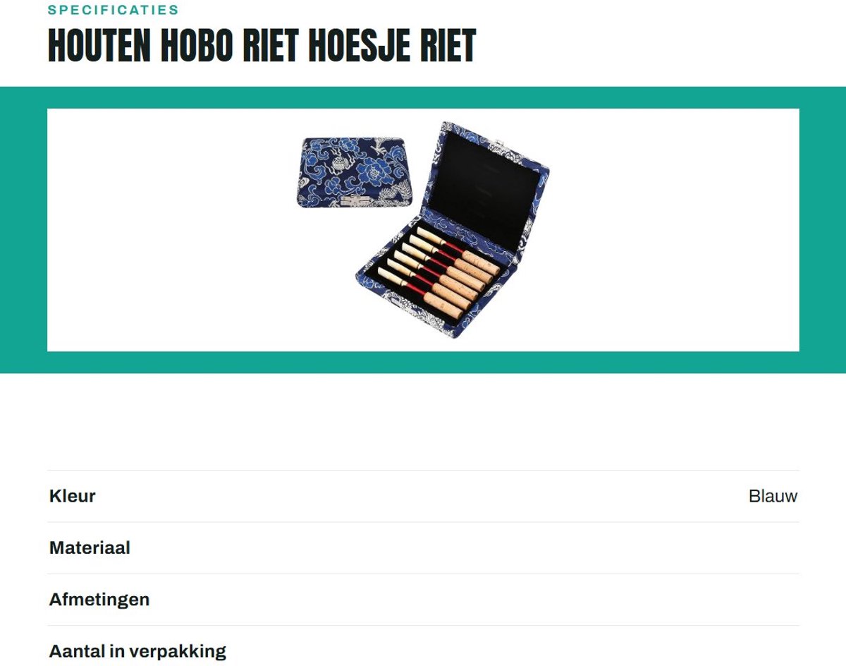 Dailygoods- Hoofdzoekwoord Hoogwaardig Houten Hoesje - Hobo Riet Houder - Fagot Riet Case - Zijde Doek Cover - Lichtgewicht - Compact Formaat - Rietcase