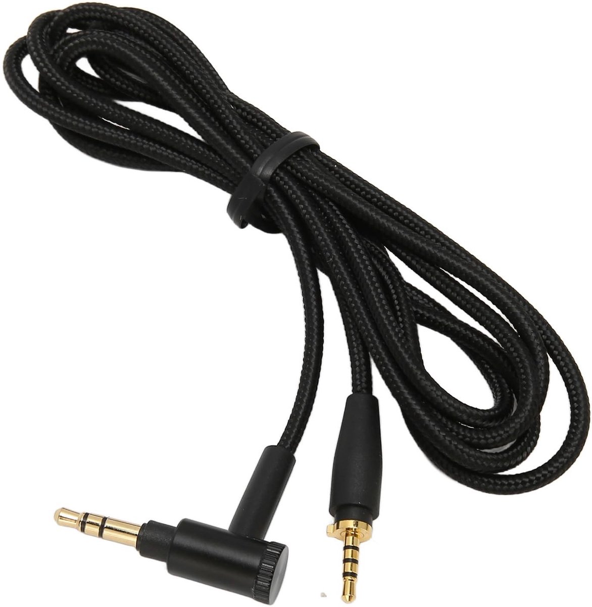 Dailygoods- Oortelefoonkabel 90 Graden Haakse Stekker - Vervangend - 1,5 M - Zuurstofvrij Koper - Verliesloze Geluidskwaliteit - Compatibel met XL-hoofdtelefoons - Hoofdtelefoonkabel