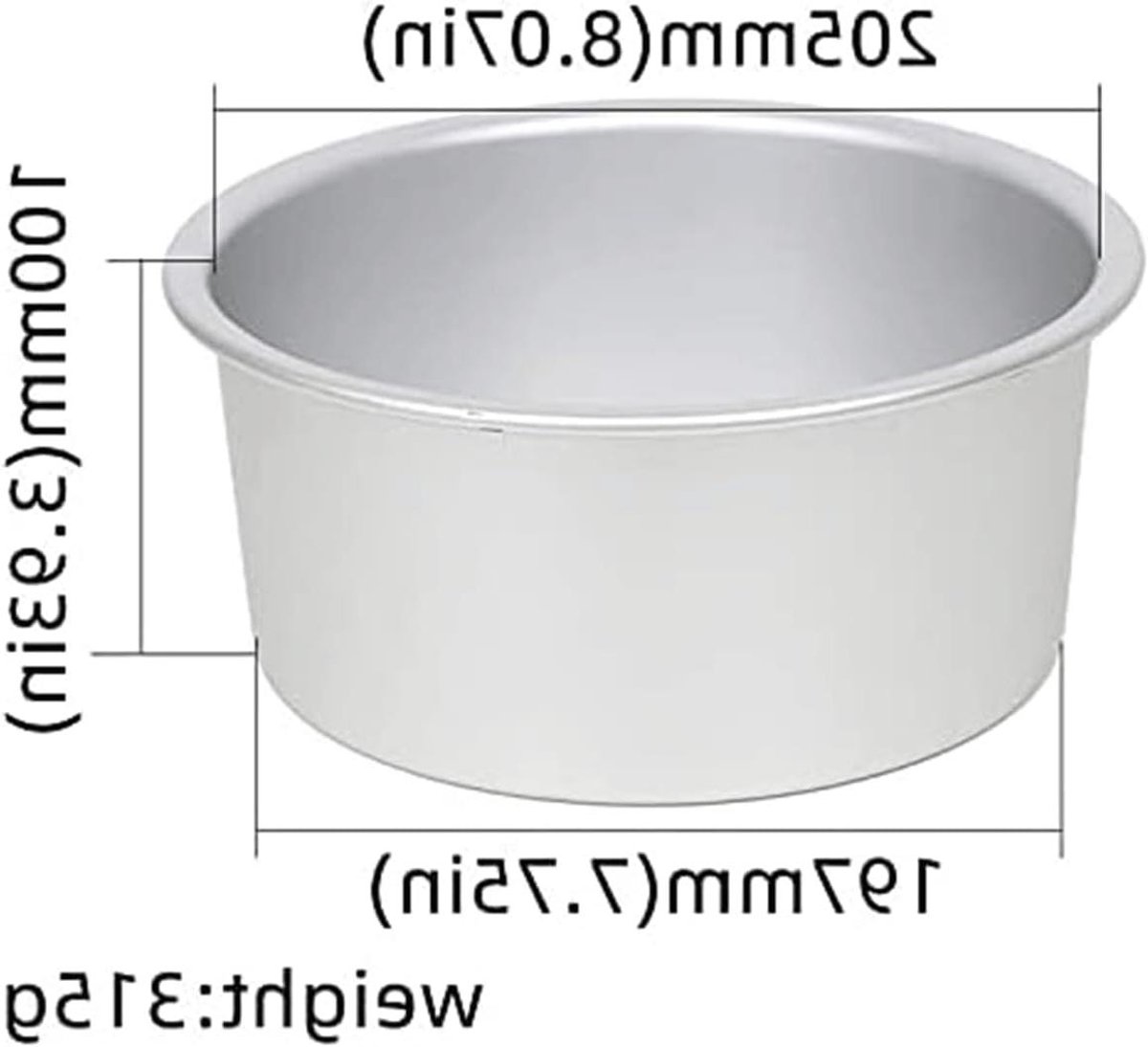 Taartvorm - Bakvorm Rond - Taarten Decoreren - Naadloos Ontwerp - 4 6 8 Inch - Zilverkleurig