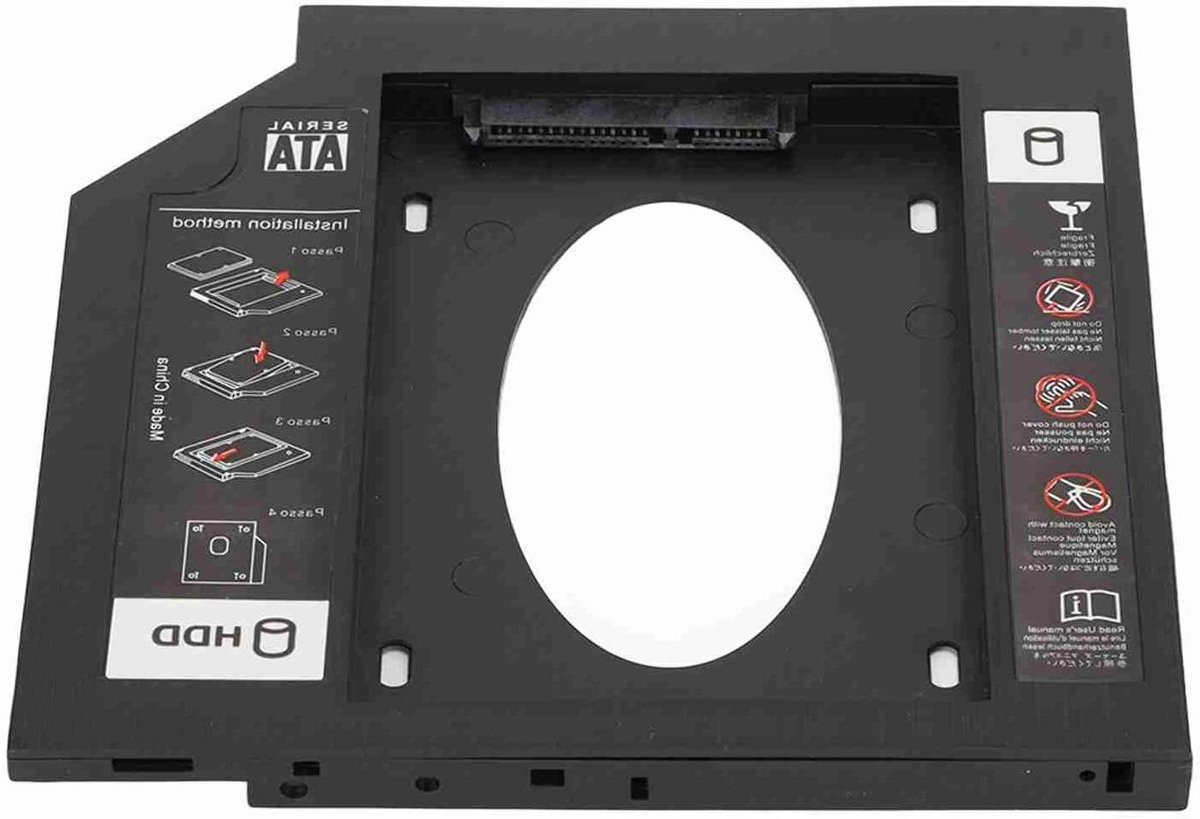 Harde Schijf Lade - Extra Opslag - Laptop Uitbreiden - Vervangt DVD Slot - 9.5mm Dikte - Zwart
