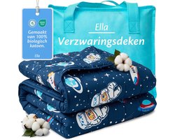 Ella Verzwaringsdeken Kind 3,2kg - OEKO-TEX Katoen Zwaartedeken 100 x 150cm - Weighted Blanket - Verzwaarde Deken Ruimte & Astronauten