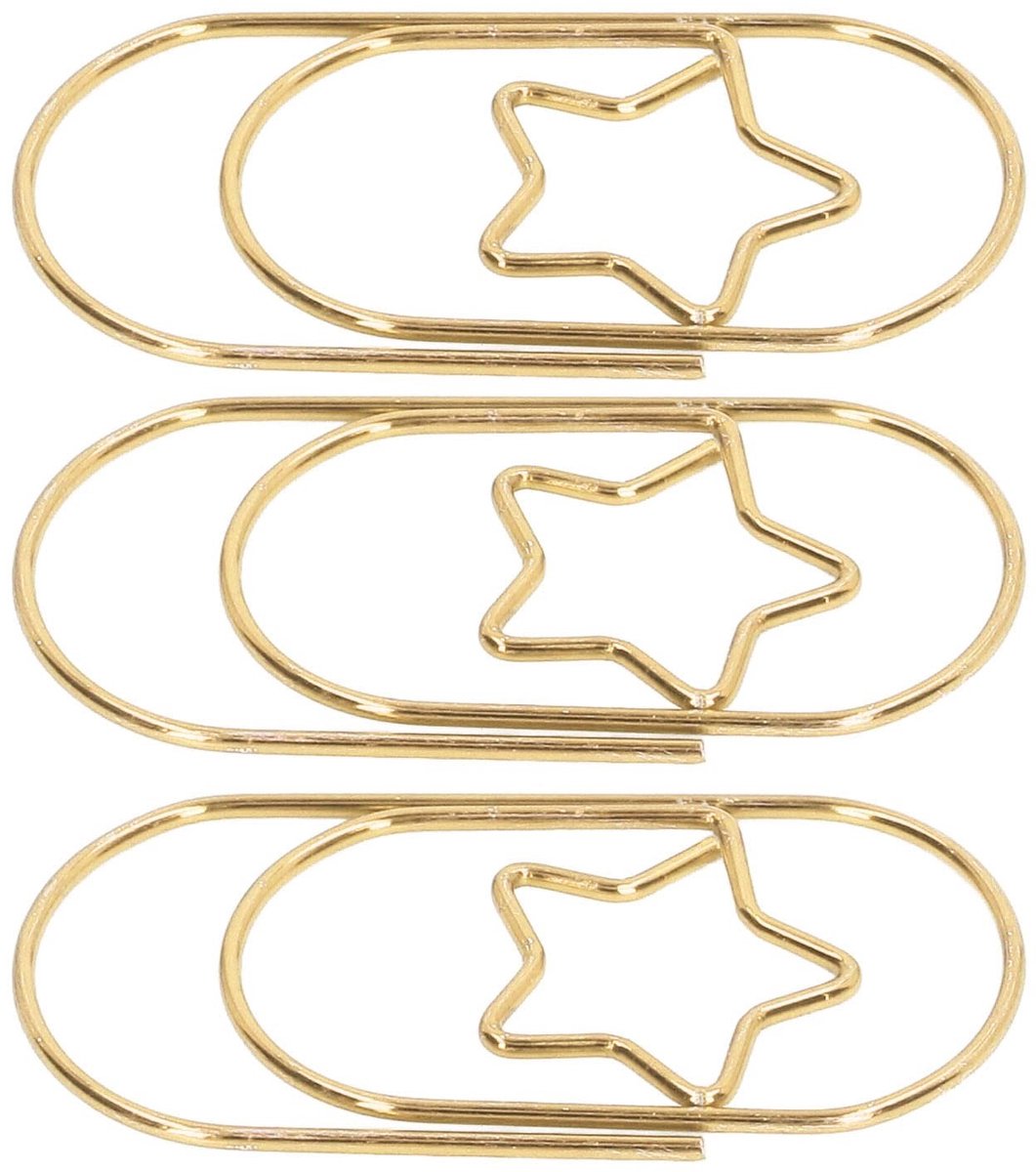 Dailygoods- Paperclips 40 Stuks - Gouden Paperclips - Roestbestendig - Ster Vorm - Leuke Paperclips - Kantooraccessoires