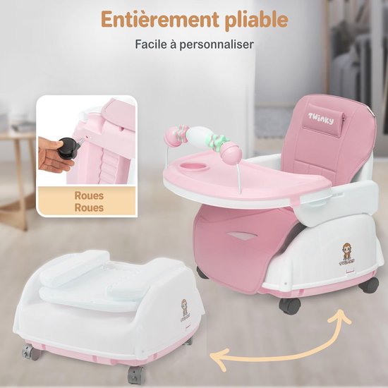 Twinky® Kinderstoel 2-in-1 – Inklapbare Kinderstoel met Eettafel en Peuterstoel – Verstelbare Meegroeistoel voor Baby en Peuter van 6 Maanden tot 4 Jaar — afbeelding 5