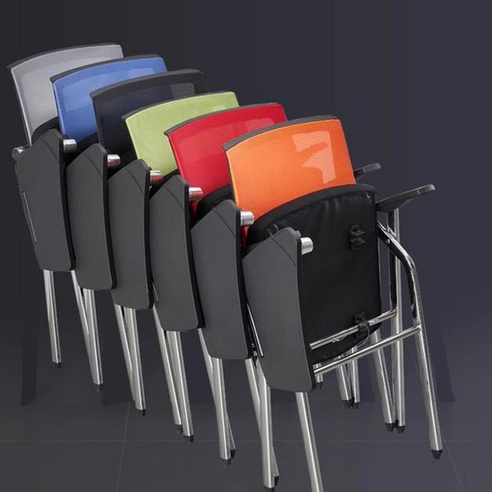Opvouwbare Stoel - Trainingsstoel Vergaderstoel - Ruimte Besparen - Met Schrijfblok - 49 x 59 x 87 cm - Grijs — afbeelding 3