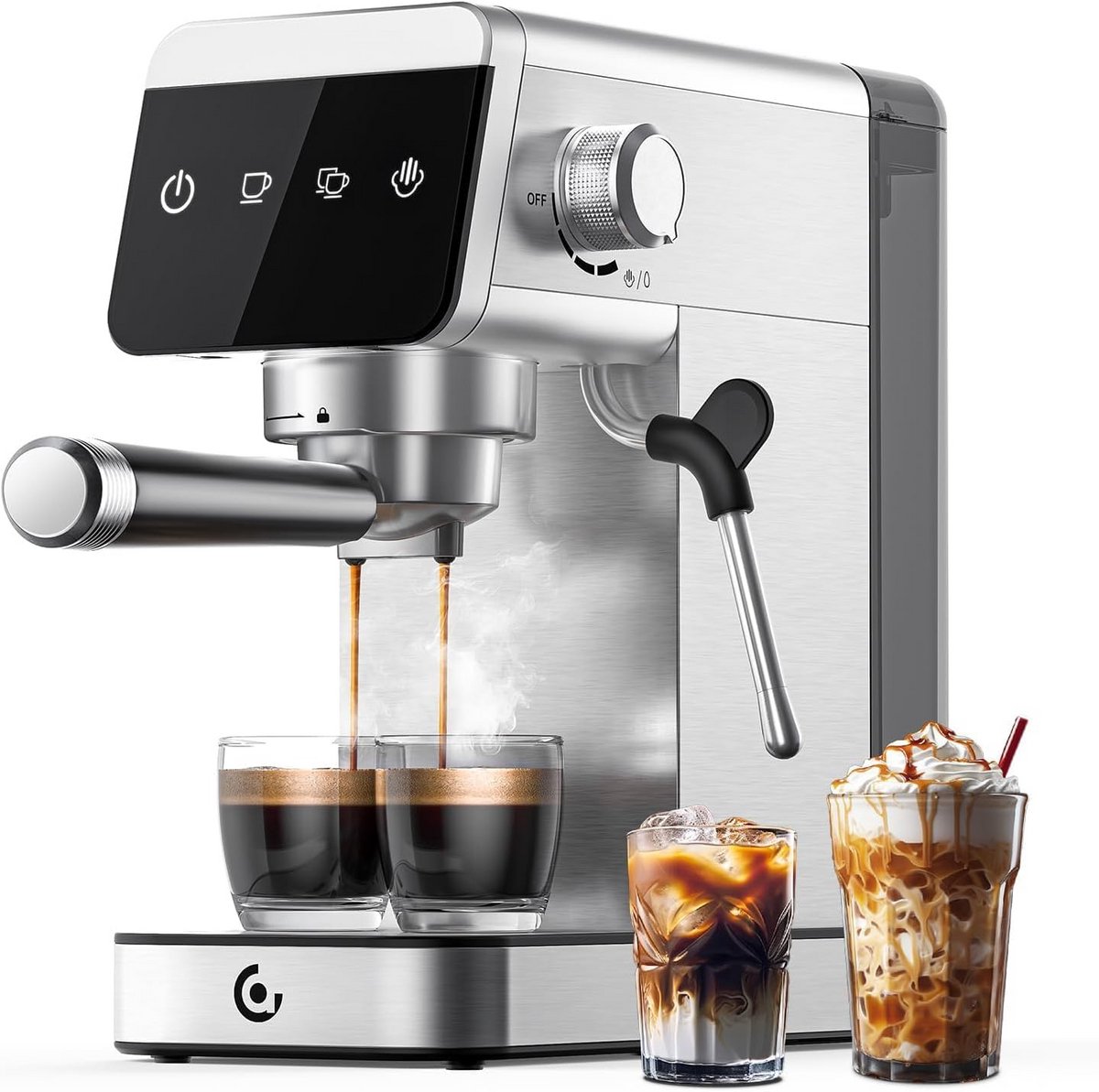 Espressomachine - Koffiezetapparaat - Thuis Koffie Maken - 20 Bar Druk - 1.2L Tank - Zilver
