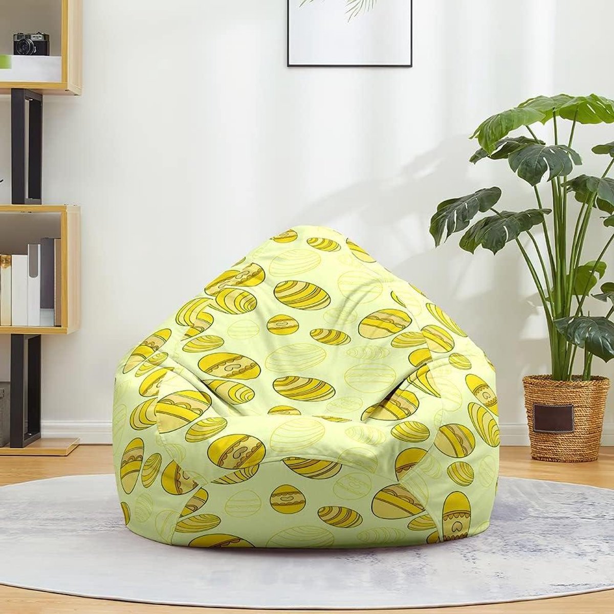 Zitzakhoes - Beanbag Cover - Ontspannen Zitten - Wasbaar Oppervlak - 90x110cm - Geel