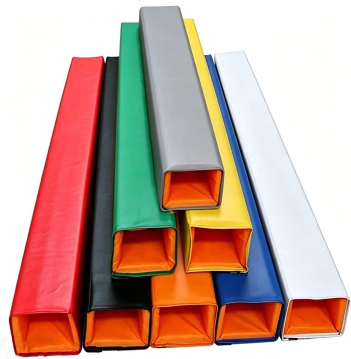 Paalafdekking voor buiten - Vierkante bekleding - Botsbescherming sport - Volledig gesloten ontwerp - 5FT 8 X8 - Wit