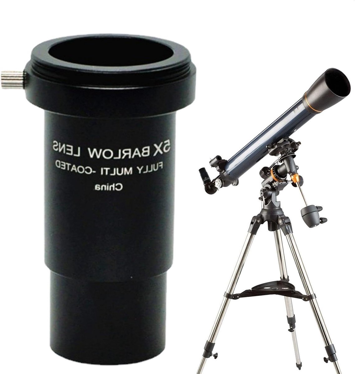 Telescoop Lens - Barlow Lens - Sterren Kijken - Zuiver Optisch Glas - 125 Inch - Zwart