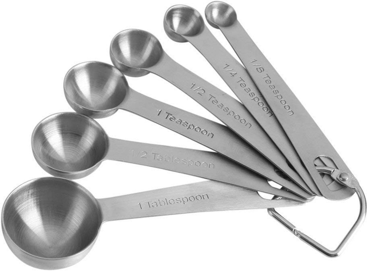 Dailygoods- Maatlepels Set van 6 - Roestvrijstalen Maatlepels - Keukenweegschaal - Maatcups - Maatlepels voor Droge/Vloeibare Ingrediënten - Eenvoudige Reiniging - Keukenmaatlepels