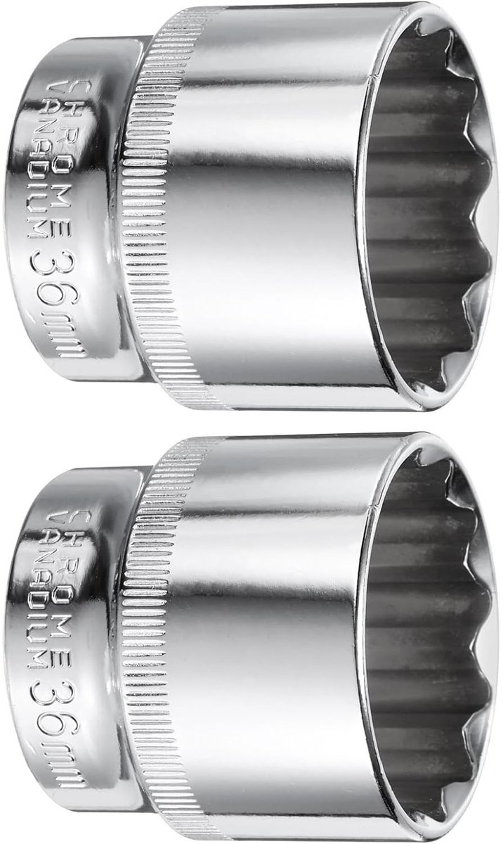 Dailygoods- Diepe Socket 36mm - 12 Punt - Chroom-vanadiumstaal - Heavy Duty - Verchroomd - Duurzaam ontwerp - Steeksleutel